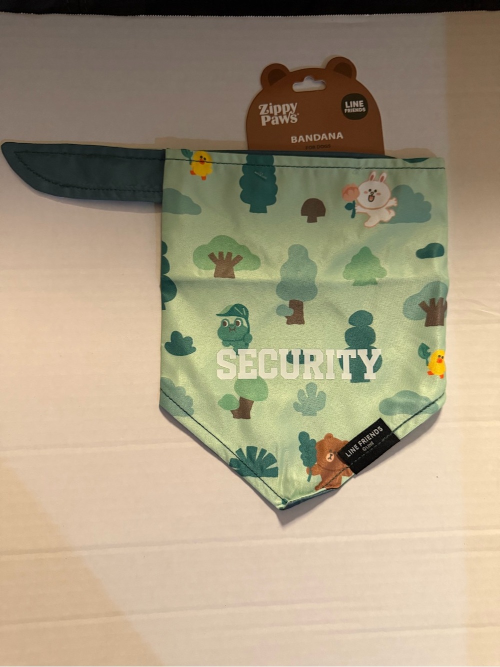ZippyPaws Mint Green 'Security' Dog Bandana — Line Friends Print